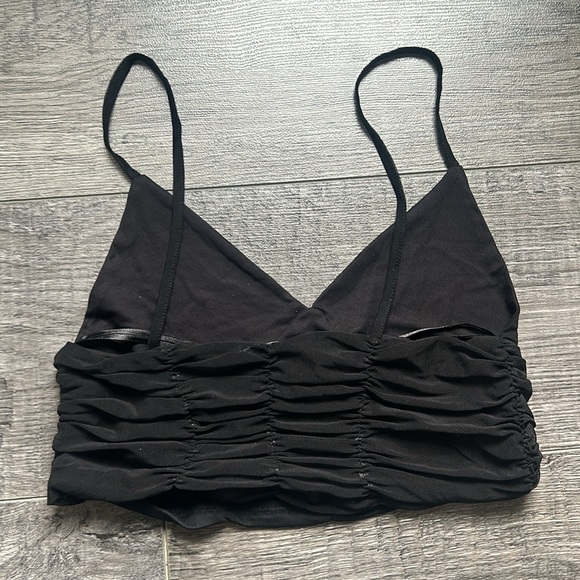 Zara Ruched Mesh Crop Tank - Picture 2 of 3